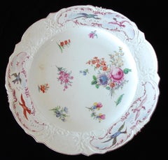 Pair of Plates decorated by Jefferyes Hamett O'Neale, Chelsea, circa 1755