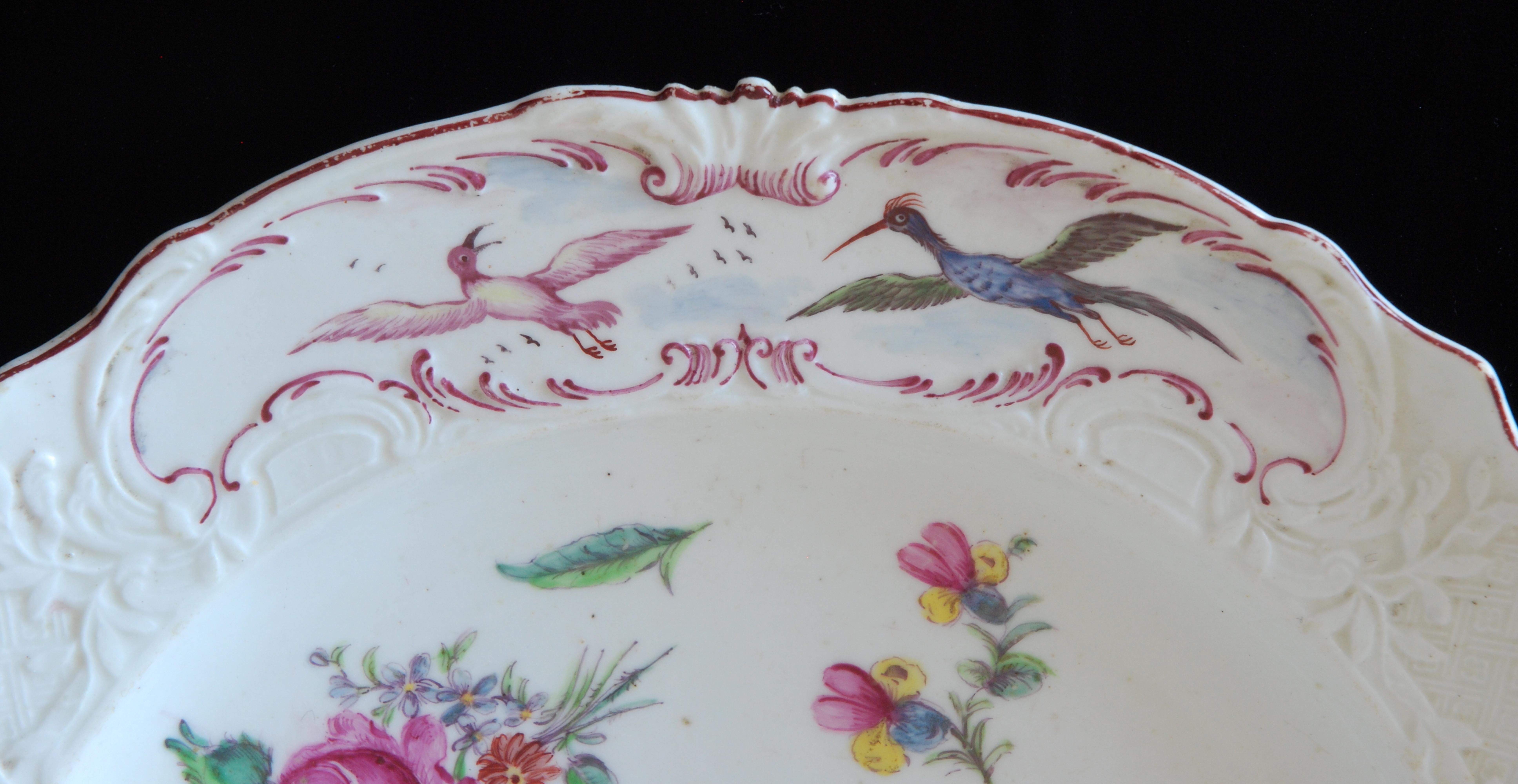 18th Century Pair of Plates, Warren Hastings Shape, Chelsea, circa 1755 For Sale