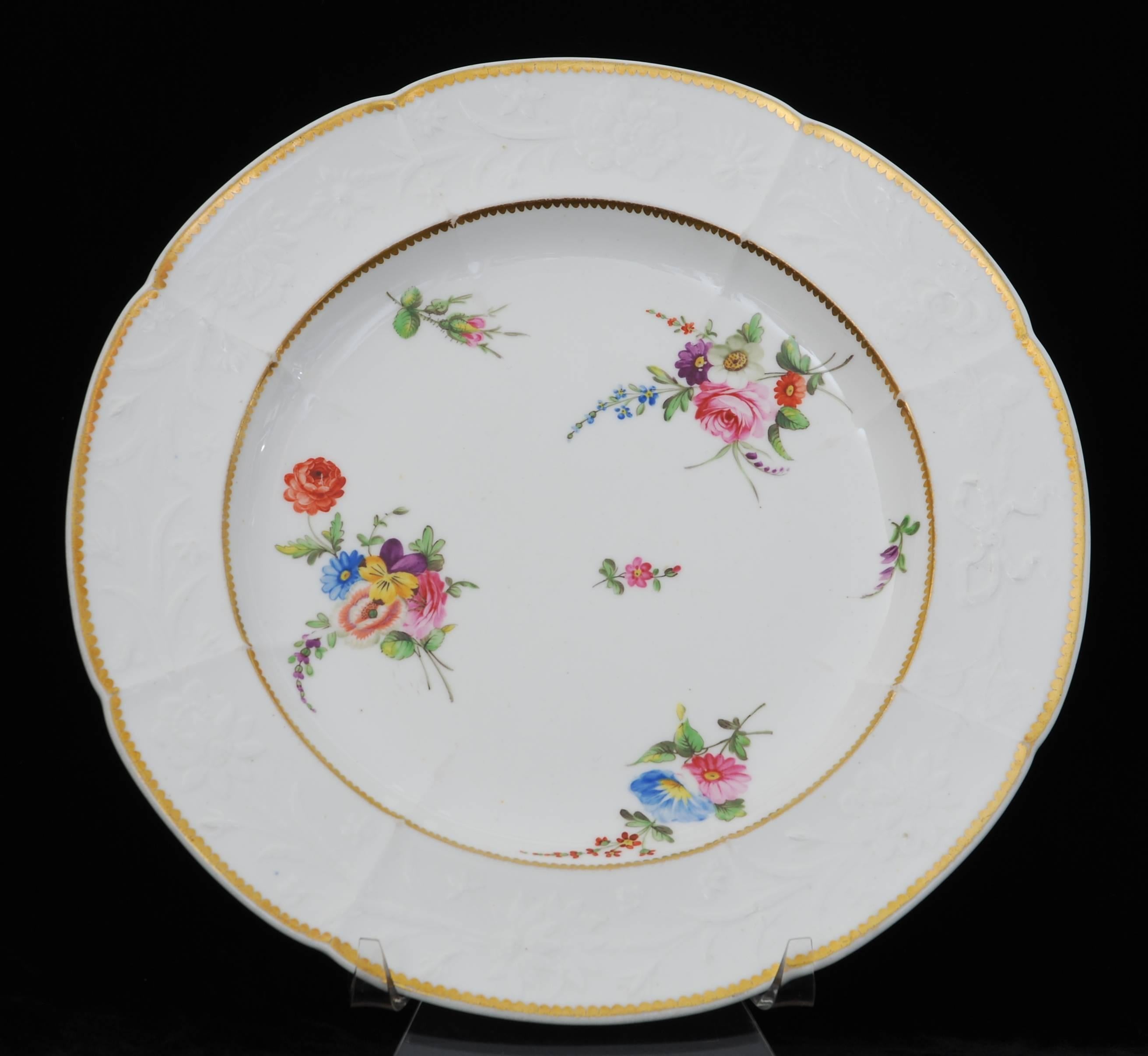 Pareja de platos, Rosas y Tulipanes, Nantgarw, hacia 1815 Neoclásico en venta