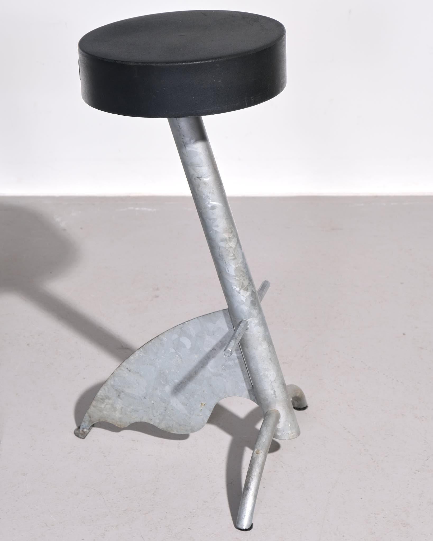 Pair of Platform Bar Stools by Maurizio Peregalli for Zeus Noto In Excellent Condition For Sale In London, GB