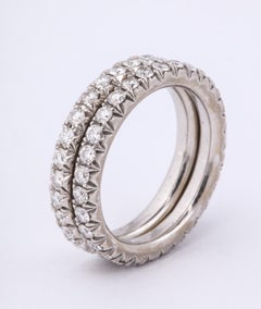 Paar Memoryringe aus Platin mit Diamanten