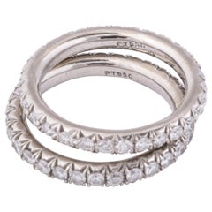 Paar Memoryringe aus Platin mit Diamanten
