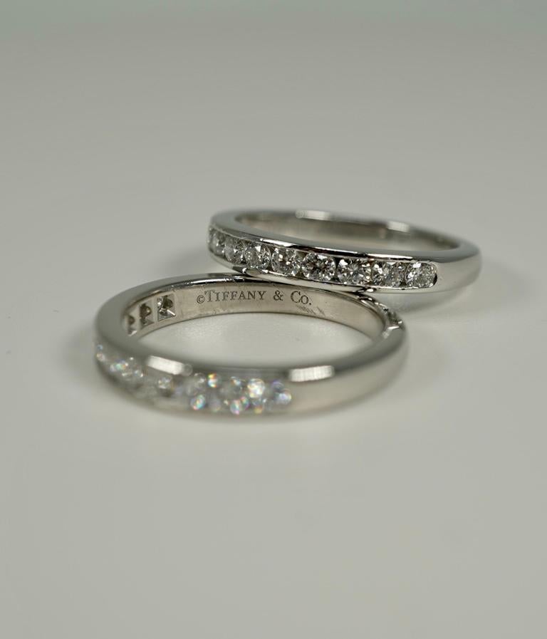 Women's or Men's Pair of Platinum Diamond Rings by Tiffany & Co.