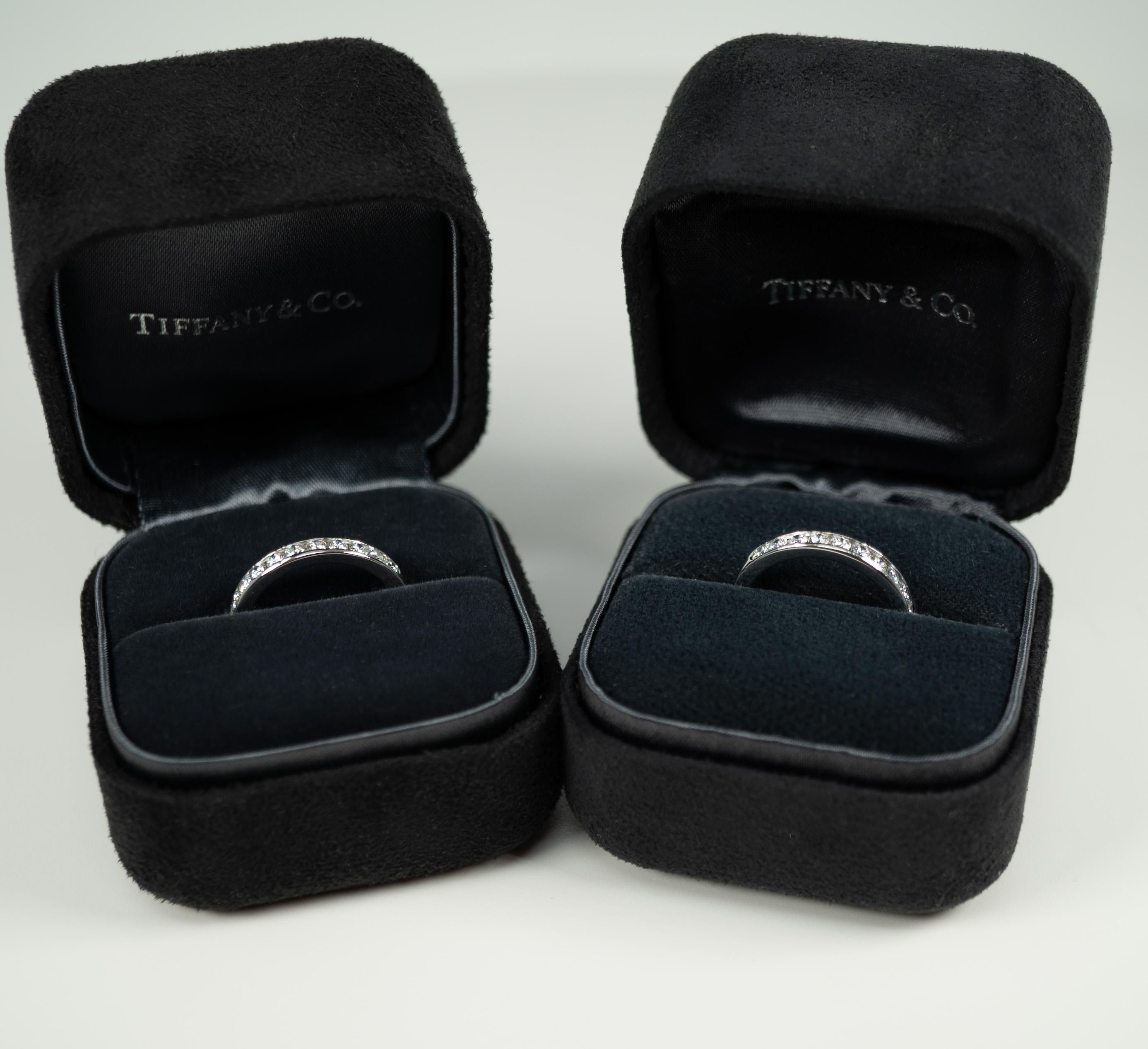 Pair of Platinum Diamond Rings by Tiffany & Co. 1