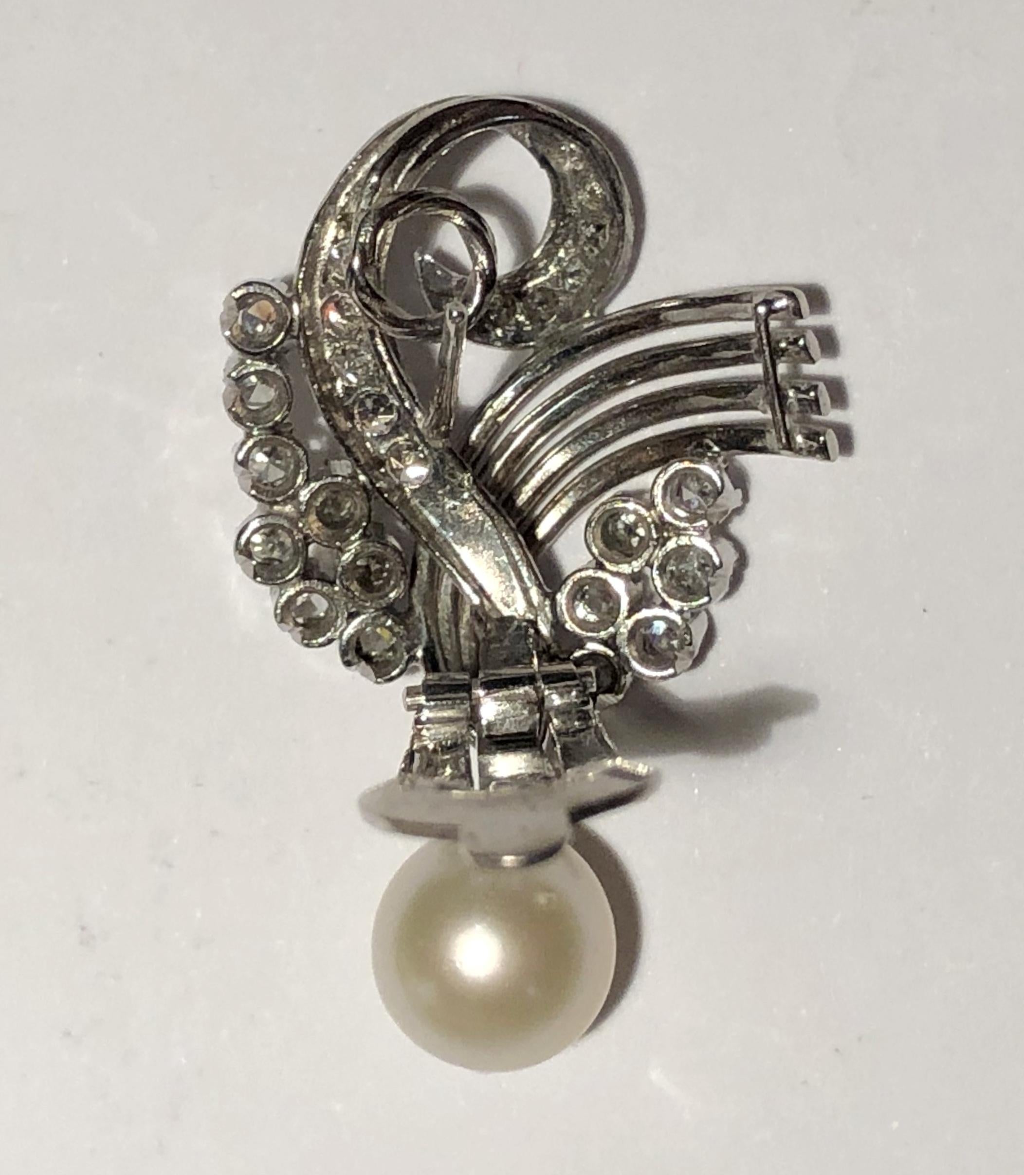 pearl earrings platinum