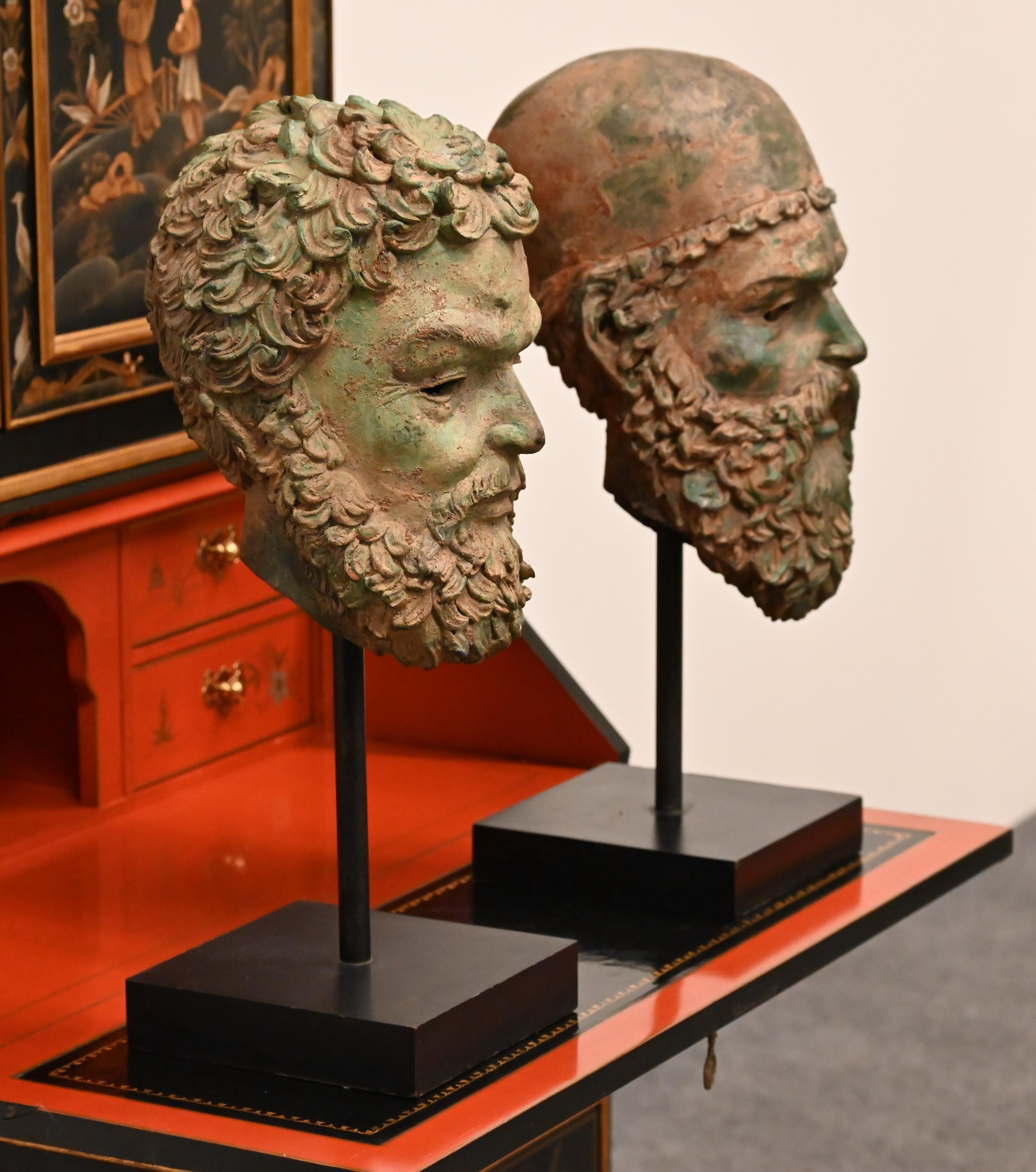 Bronze Pair of Decorative Greek or Roman Busts, 1990s