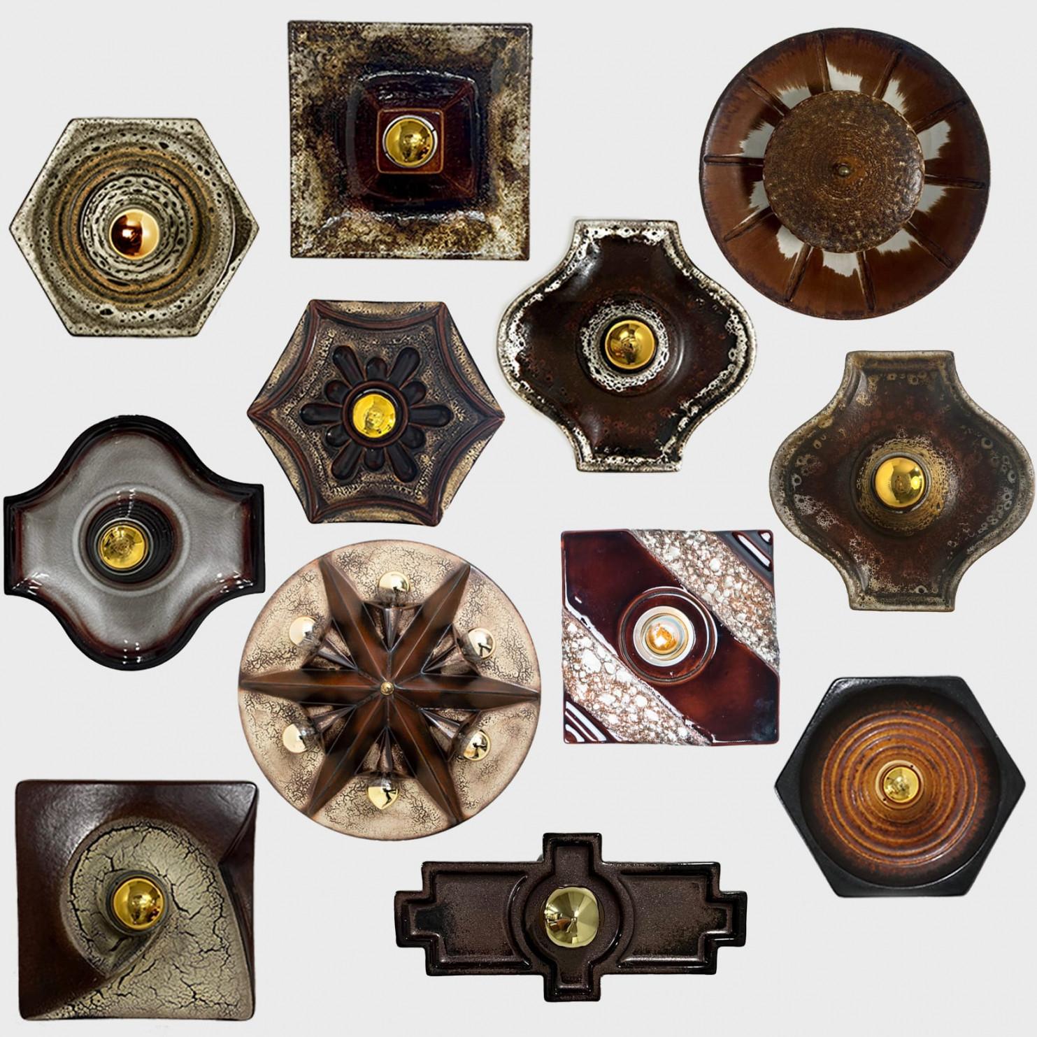 Paire de lampes murales ludiques en céramique, Danemark, 1970 en vente 11