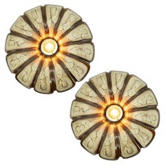 Pair of Playful Ceramic Wall Lights, Denmark, 1970