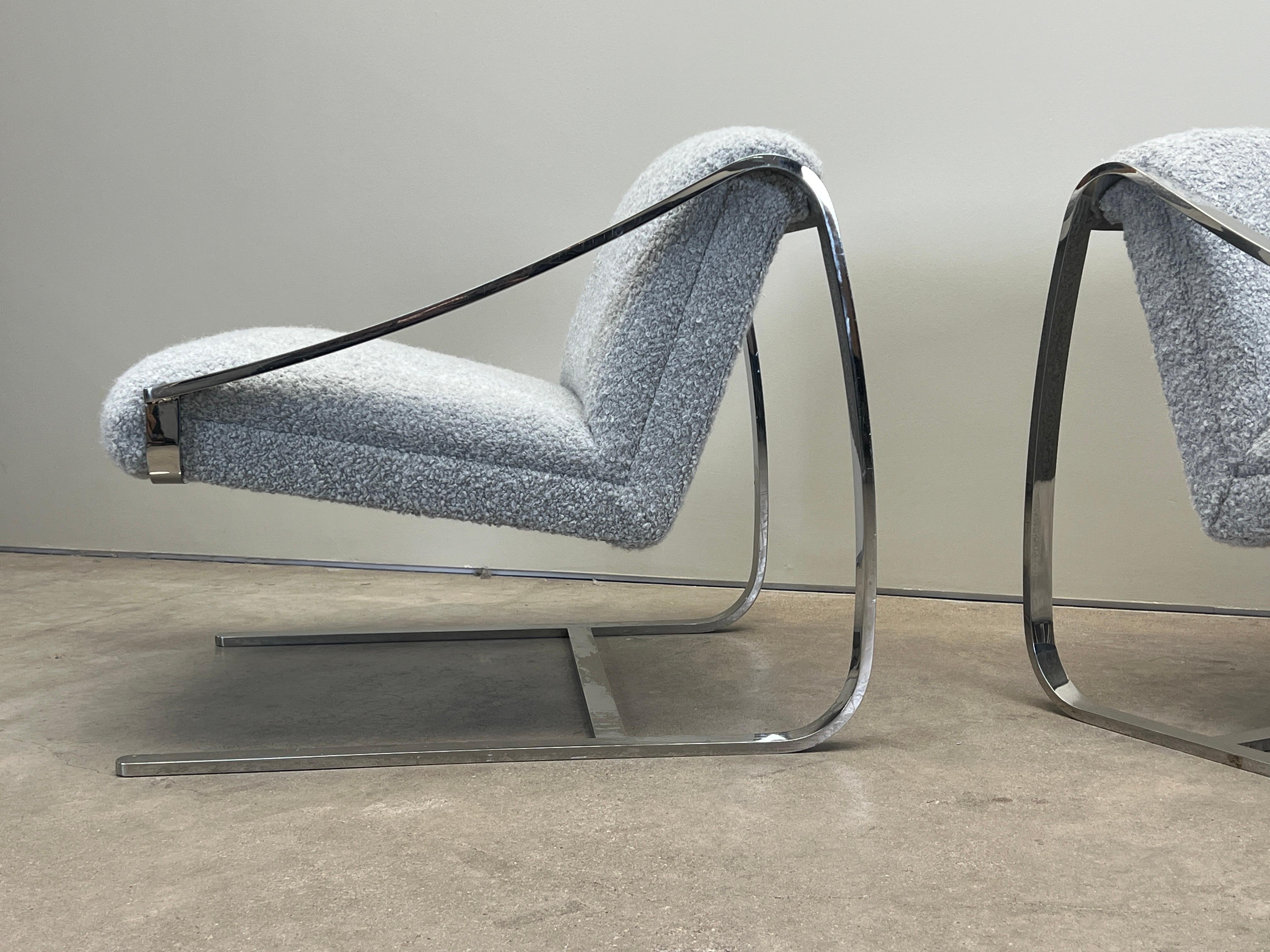 Late 20th Century Pair of Plaza Chairs by Charles Gibilterra for Brueton