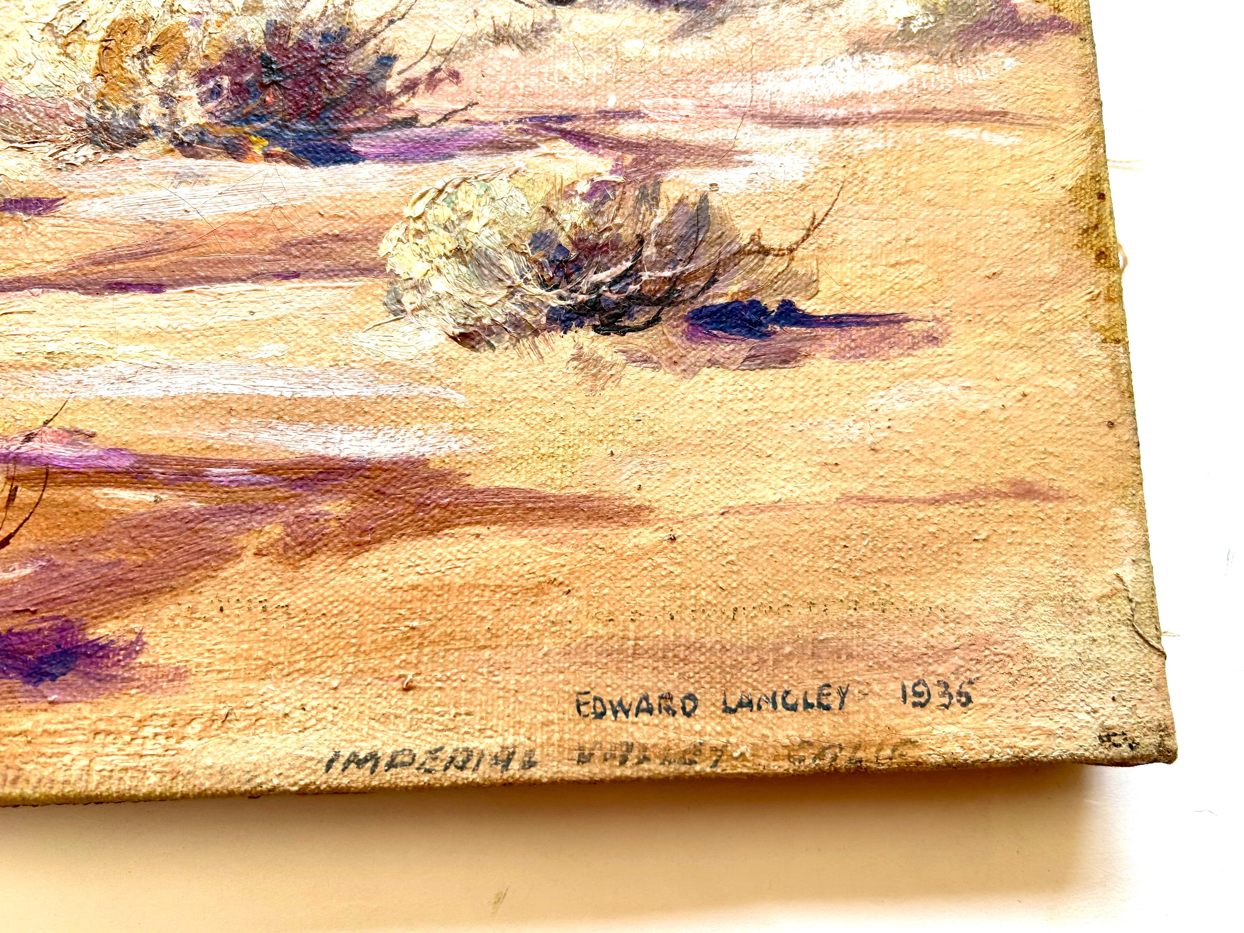 20th Century Pair of Plein-Air California Landscape Paintings Edward Langley   For Sale