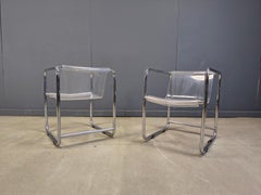 Paire de fauteuils en plexiglas et chrome tubulaire, 1970