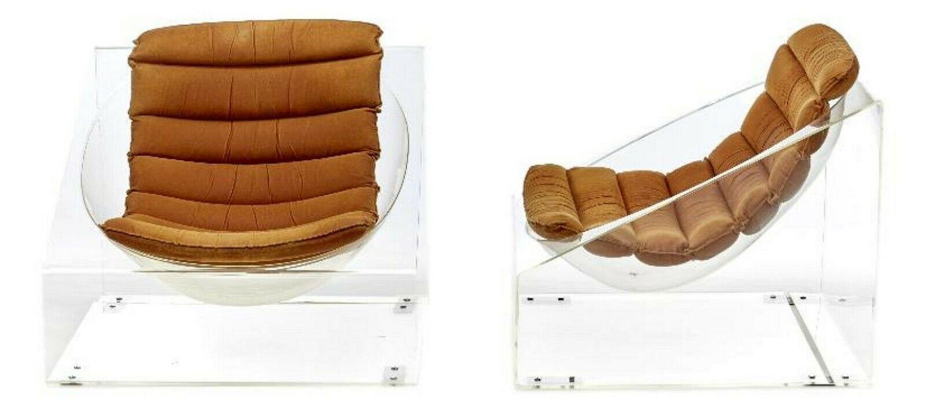 Pair of Plexiglass Armchairs 