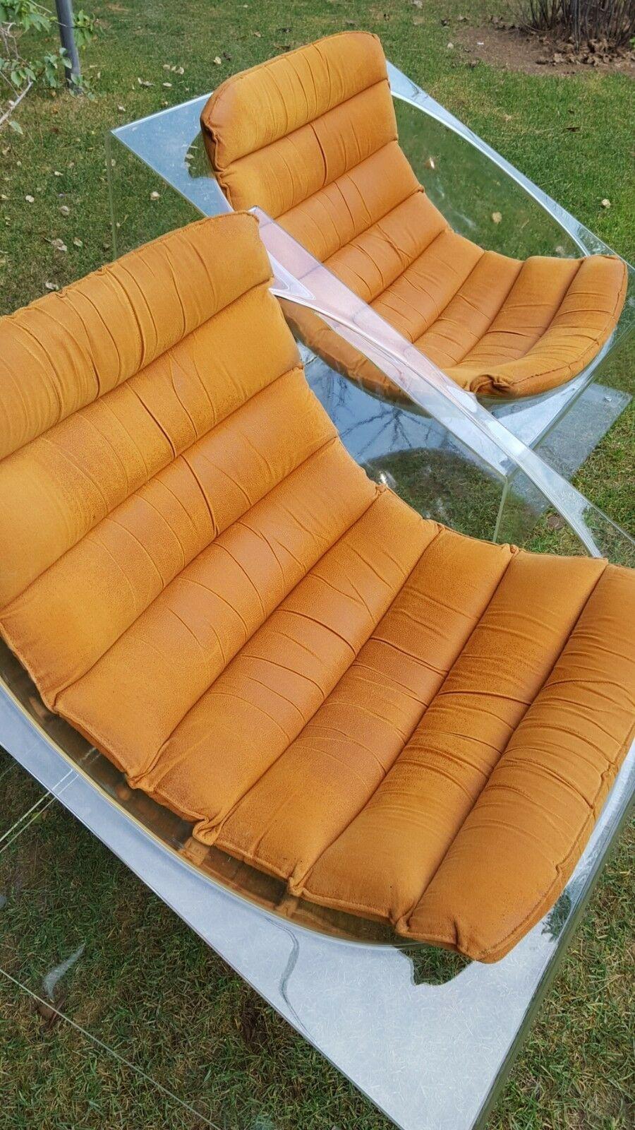 Pair of Plexiglass Armchairs 