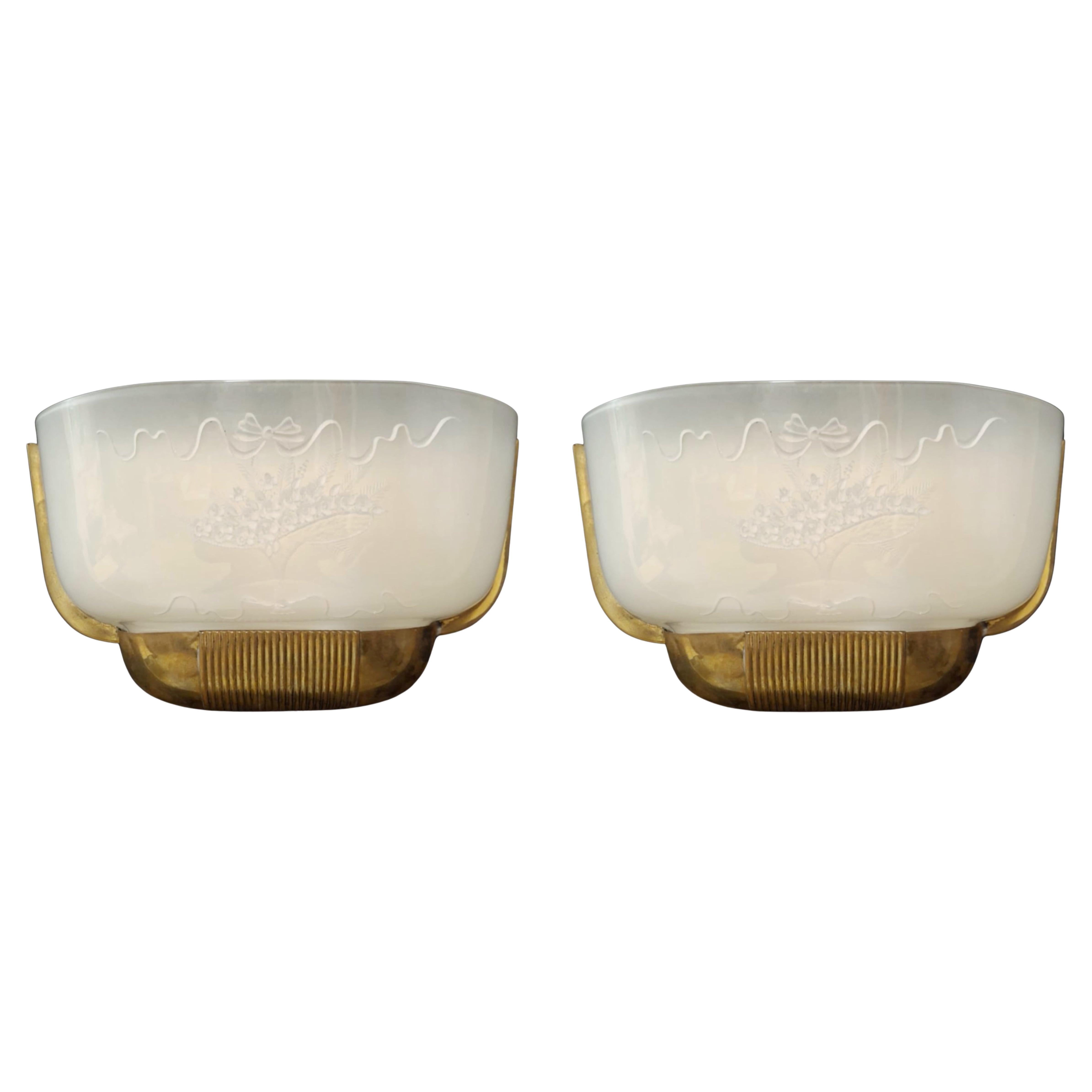 Coppia di lampade Art Deco in plexiglas