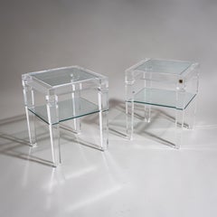 Coppia di tavolini in plexiglass di Fabianart, Roma / Italia, fine del XX secolo