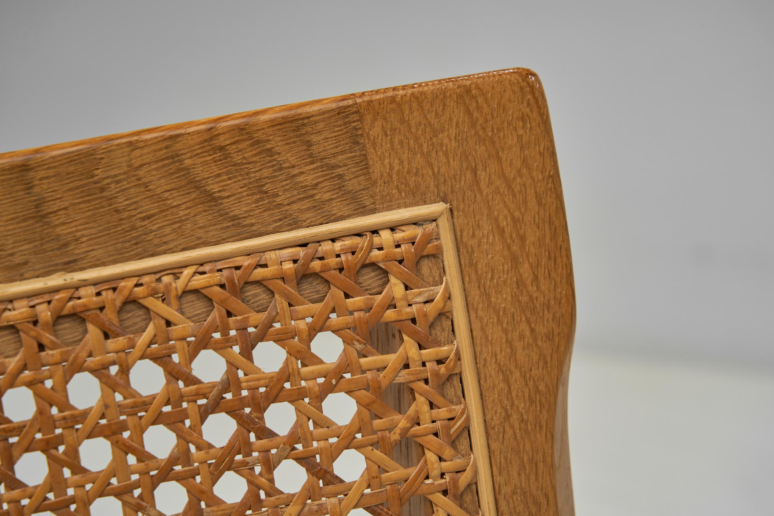 Pair of “Plexus” Oak and Cane Easy Chairs by Illum Wikkelsø, Denmark circa 1970s For Sale 4