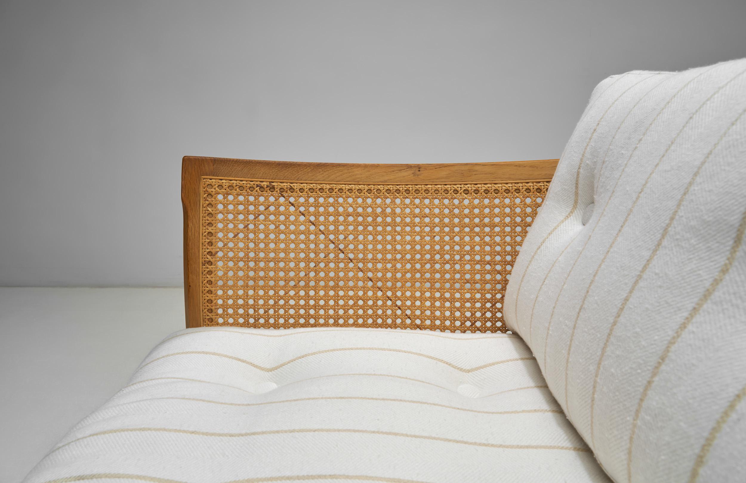 Pair of “Plexus” Oak and Cane Easy Chairs by Illum Wikkelsø, Denmark circa 1970s For Sale 2