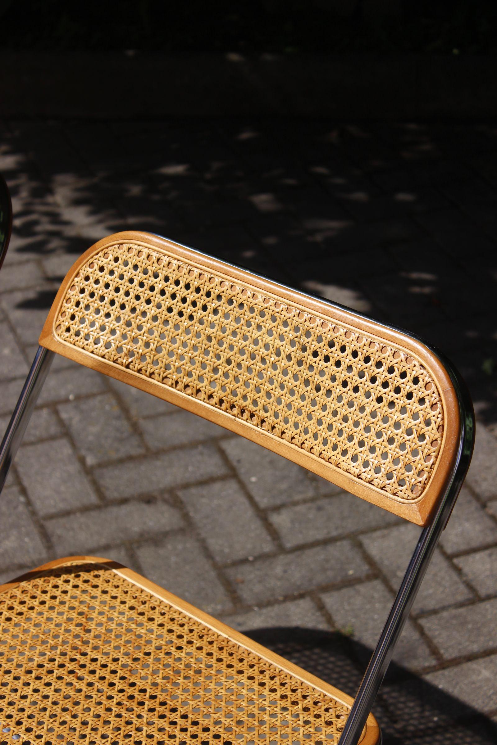 Late 20th Century Pair of Plia cane chairs designed by Giancarlo Piretti for Castelli, 1970s For Sale
