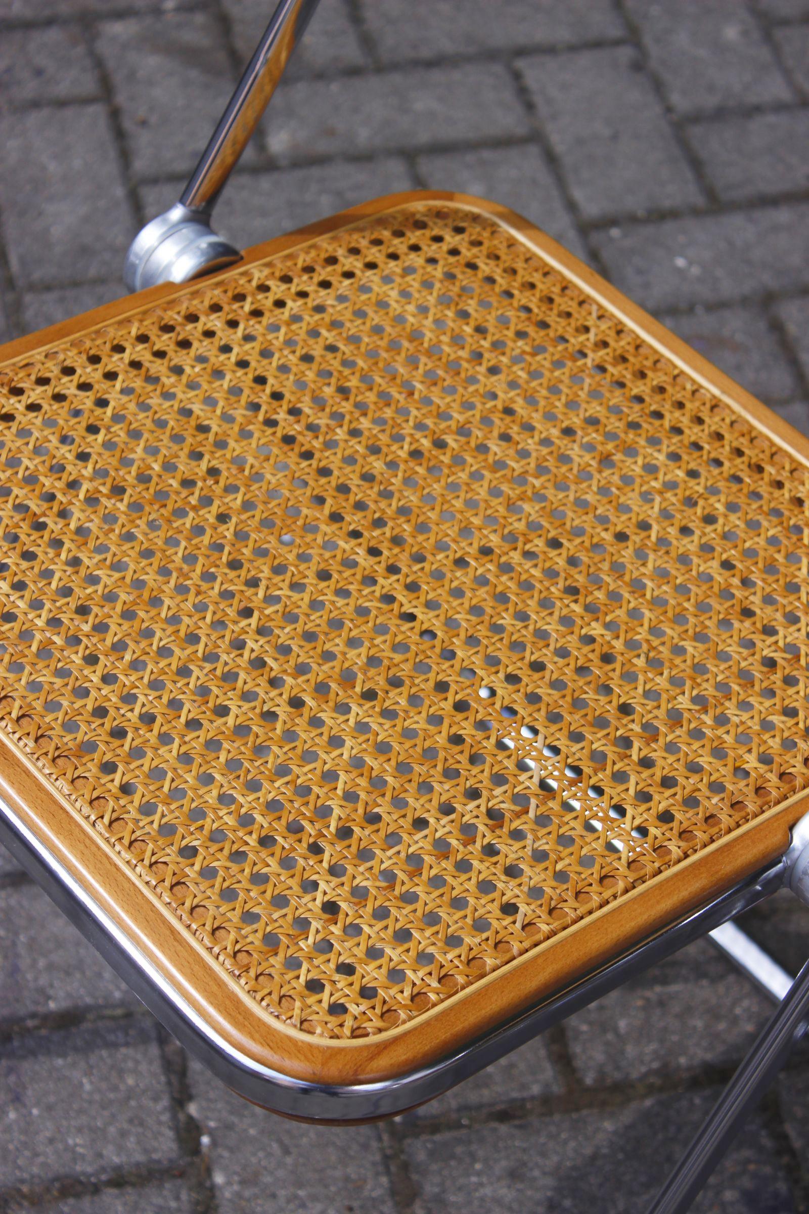 Pair of Plia cane chairs designed by Giancarlo Piretti for Castelli, 1970s For Sale 1