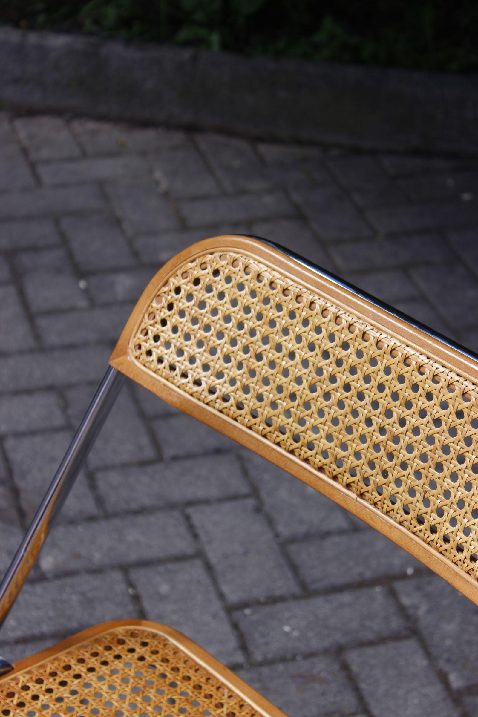 Pair of Plia cane chairs designed by Giancarlo Piretti for Castelli, 1970s For Sale 2