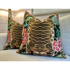 Pair of Plush Down Filled Tibet Tiger Pillows