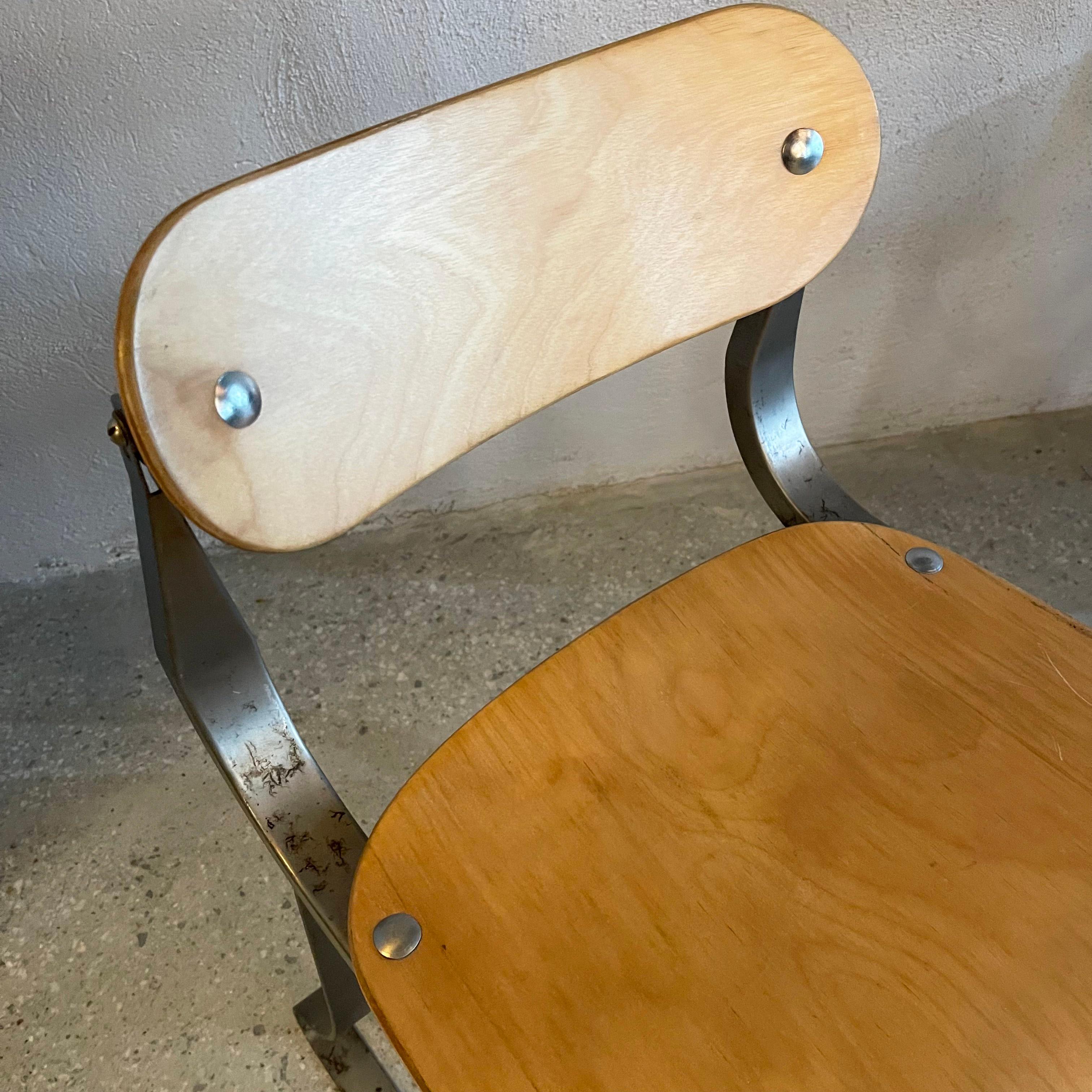 Pair Of Ply And Steel Health Chairs By Herman Sperlich For Ironite For Sale 5