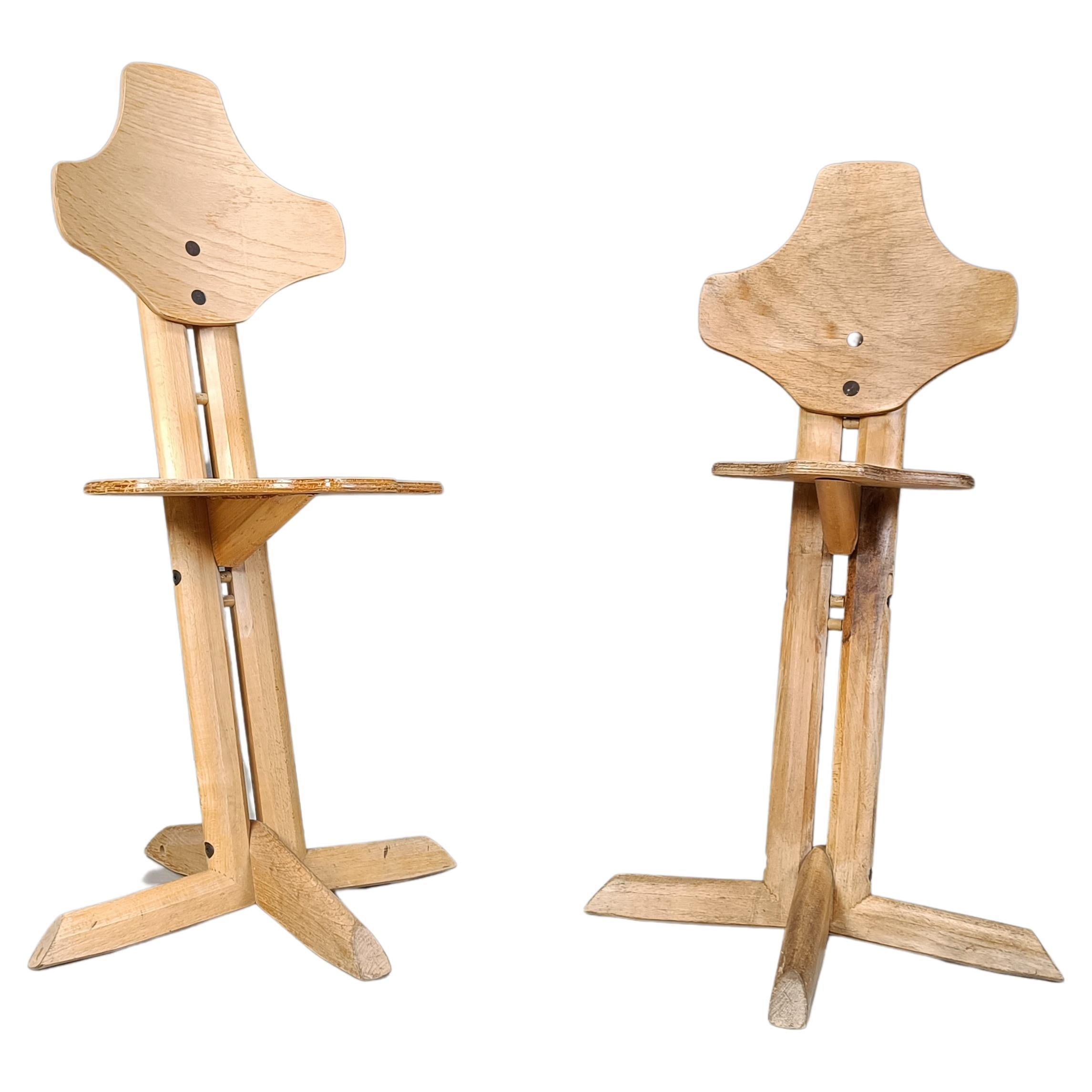 Pair of plywood ergonomical chairs by Rybo, 1970s