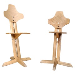 Pair of plywood ergonomical chairs by Rybo, 1970s