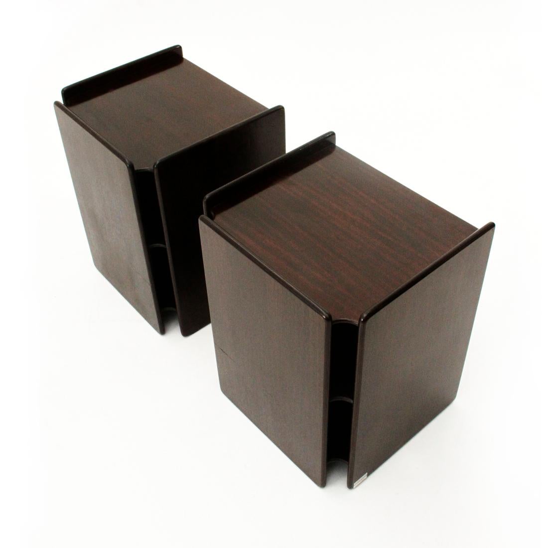 Pair of Plywood Nightstands by Sergio Asti and Sergio Favre for Poltronova, 1960 3