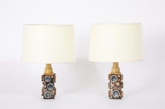 Pair of PM Keramik Lamps, Denmark 1970's