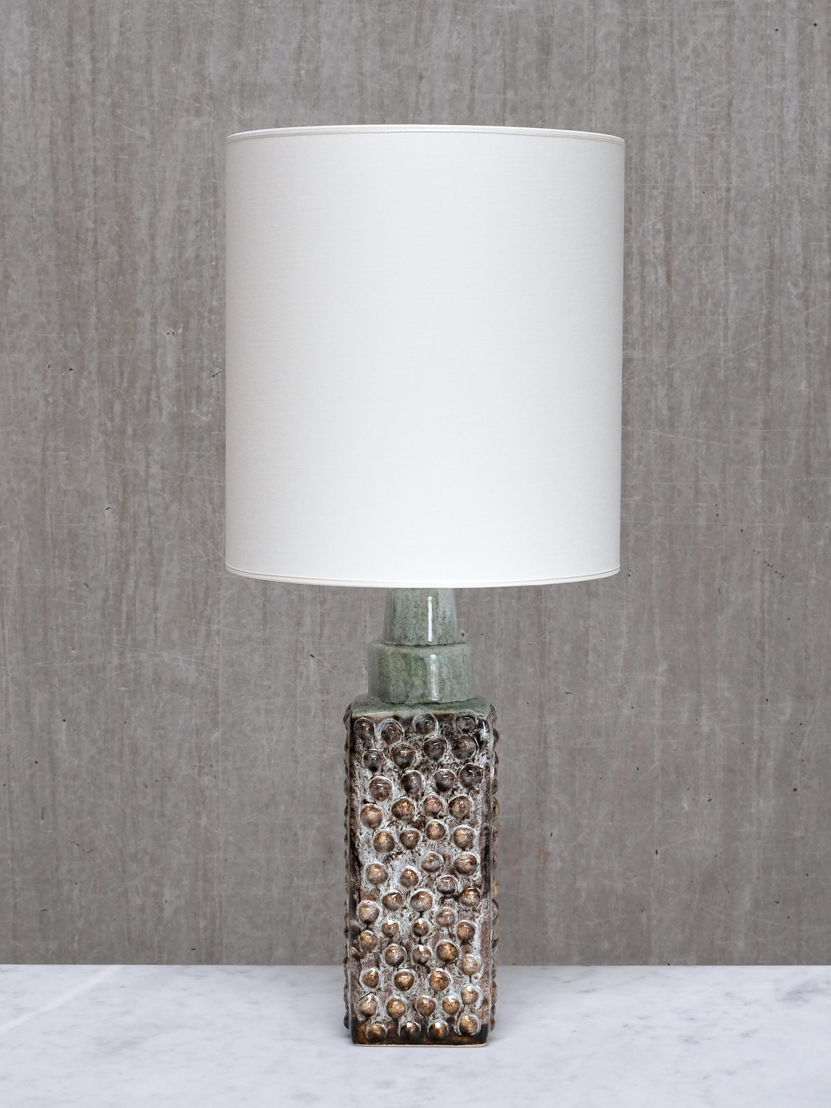 Céramique Pair of PM Keramik Table Lamps with Dotted Relief Structure, Denmark, 1960s en vente
