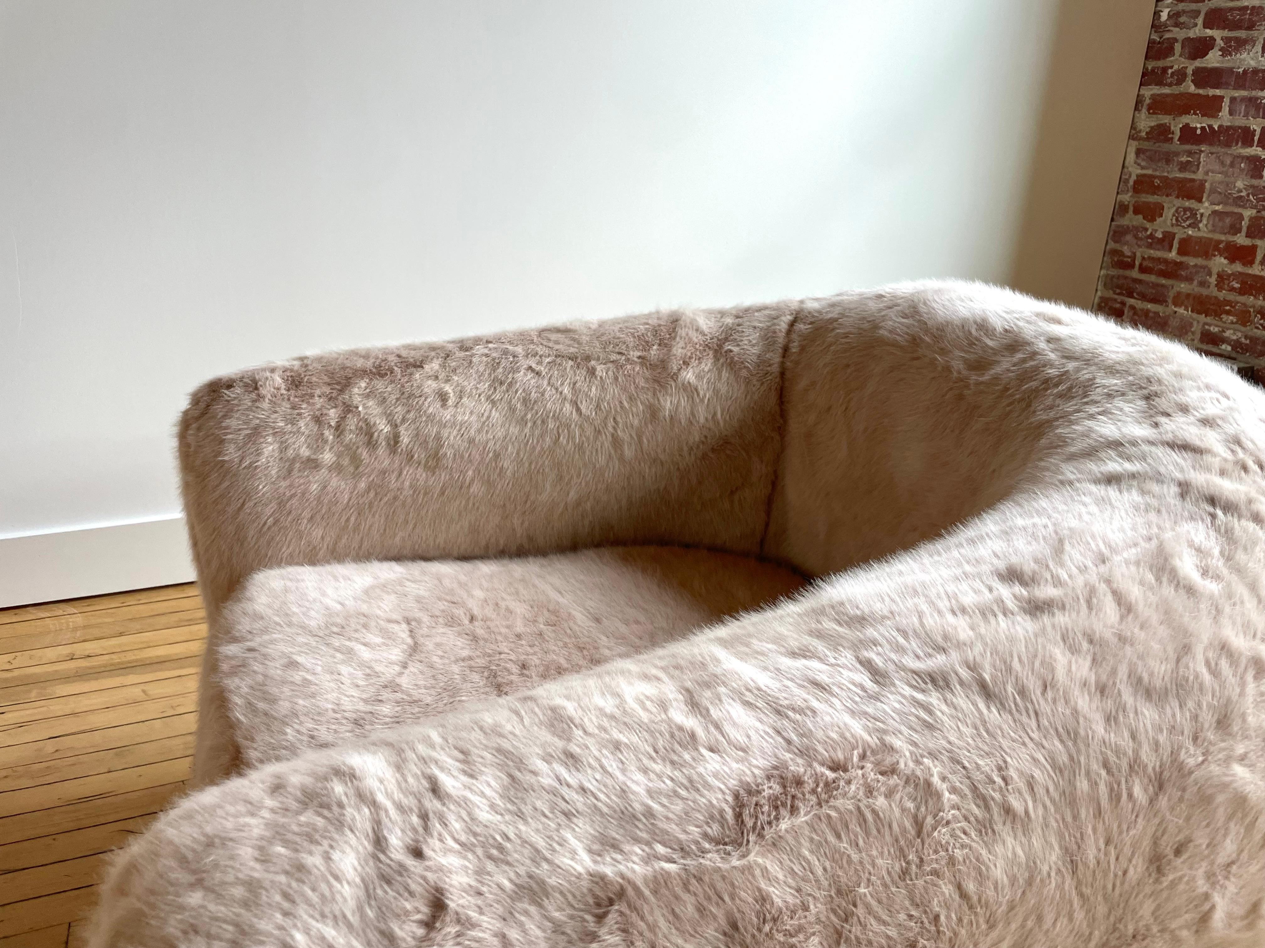 Contemporary Pair of Polar Bear Chairs in the style of Jean Royere For Sale