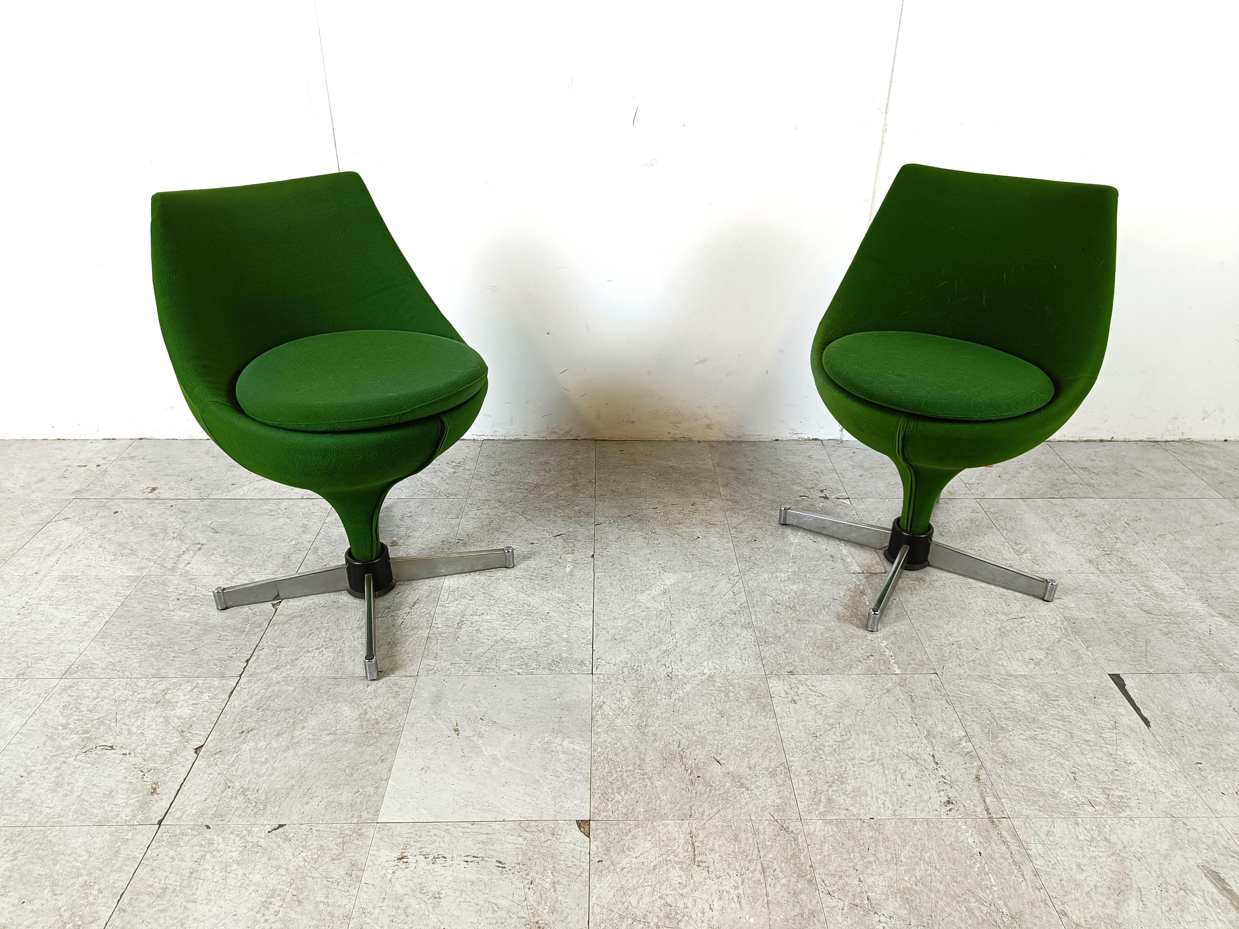 Mid-Century Modern Pair of polaris chairs by Pierre Guariche for Meurop, 1960s