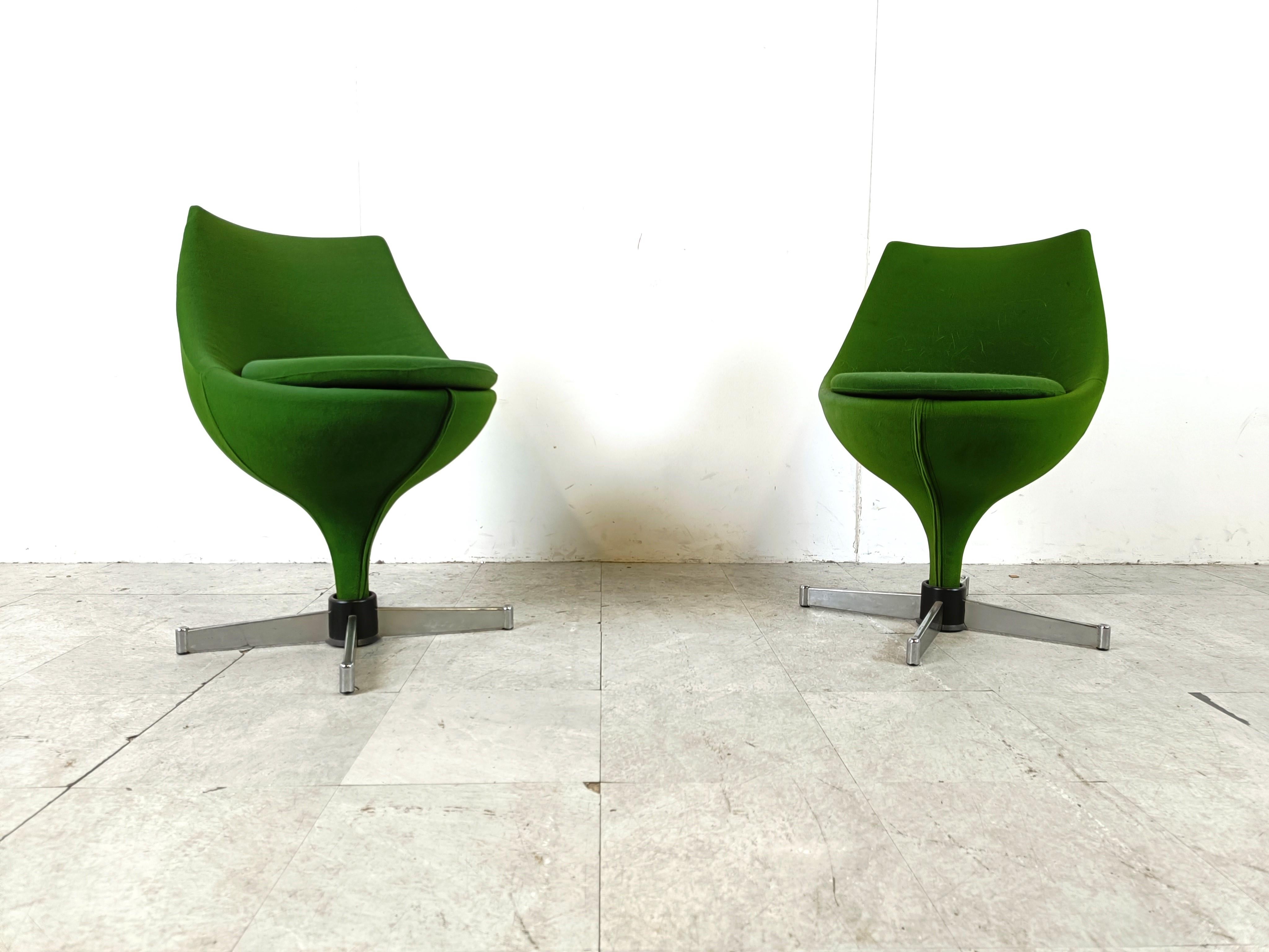 Pair of polaris chairs by Pierre Guariche for Meurop, 1960s In Good Condition In HEVERLEE, BE