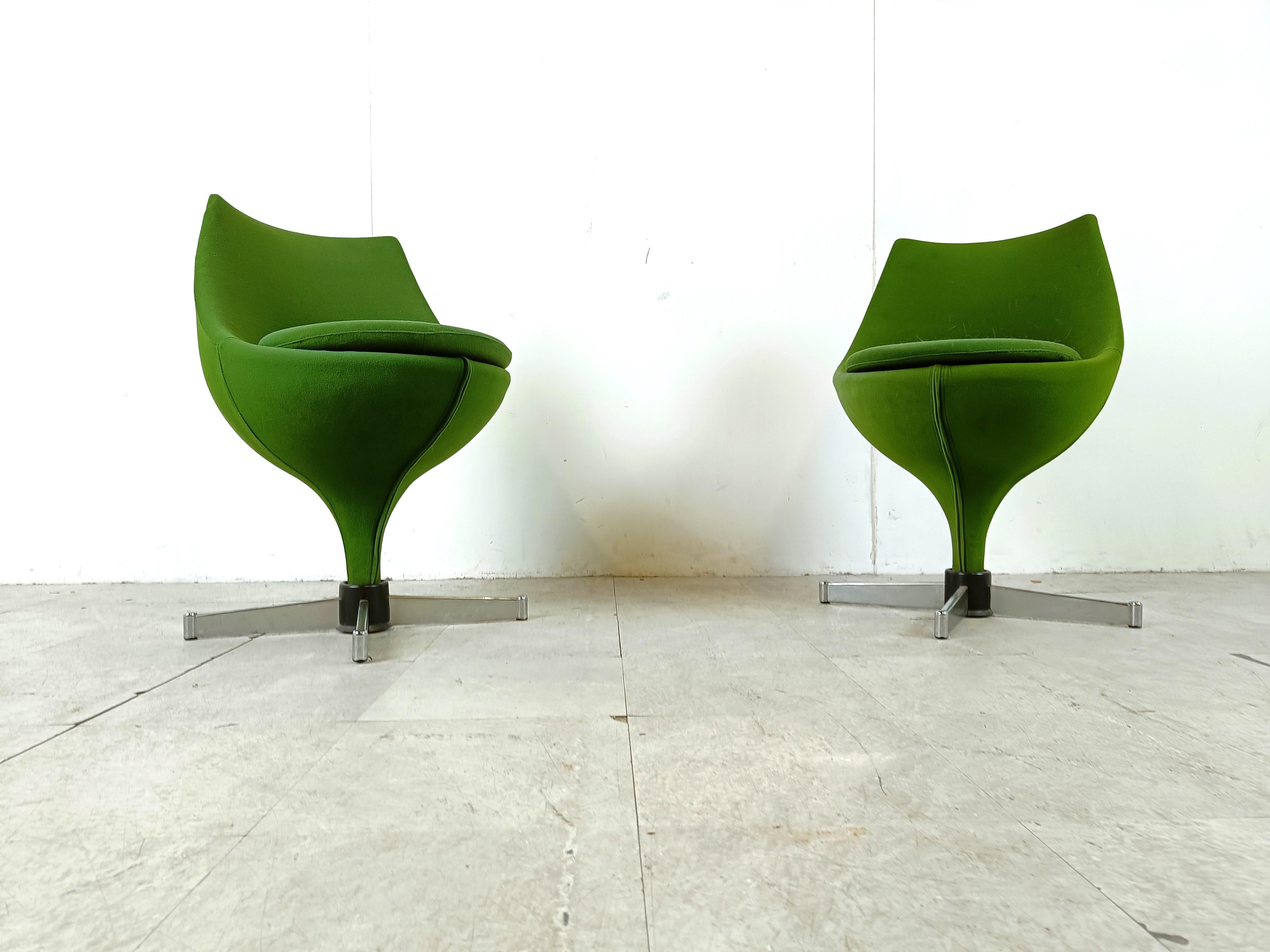 Mid-20th Century Pair of polaris chairs by Pierre Guariche for Meurop, 1960s