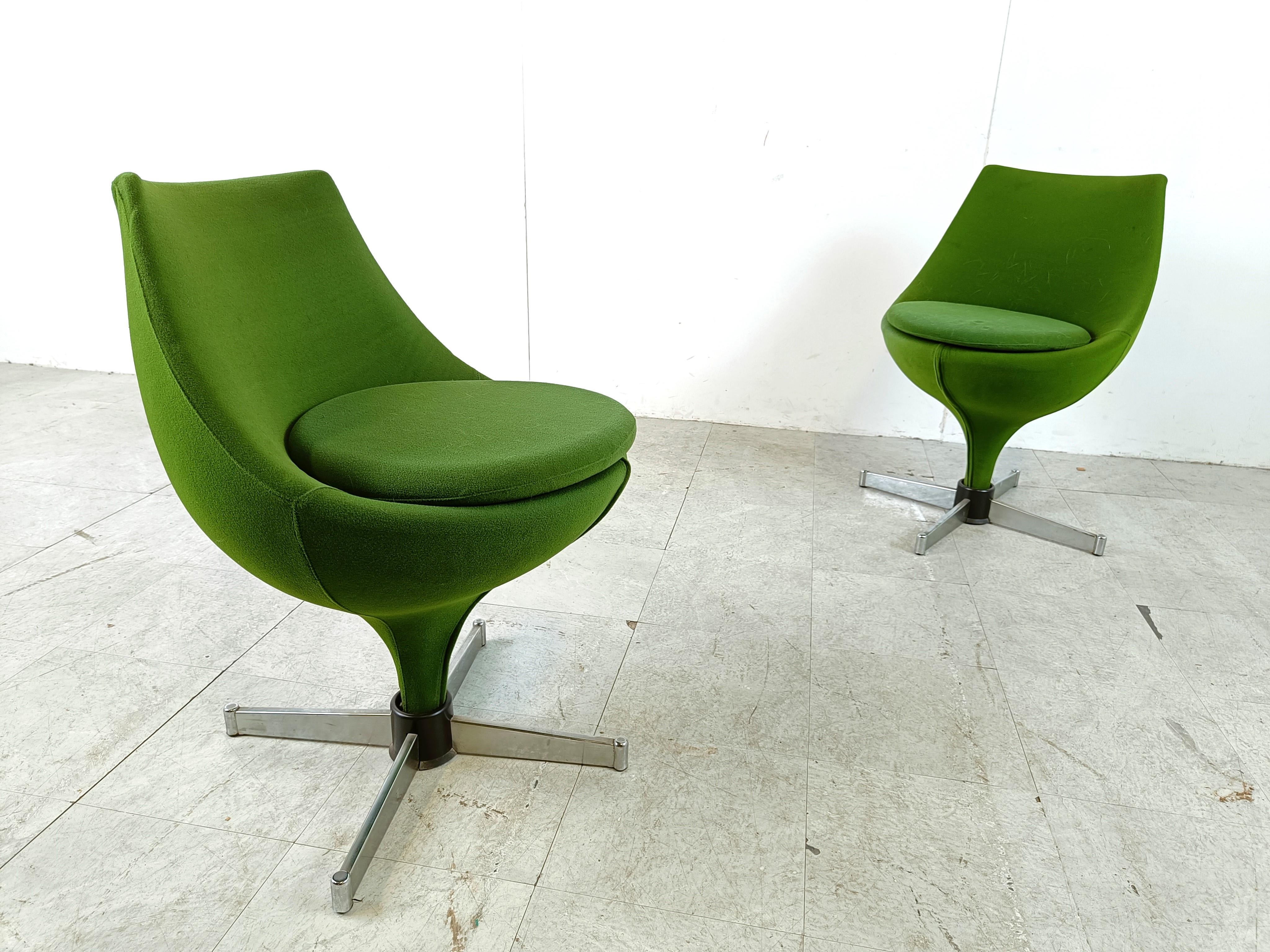 Pair of polaris chairs by Pierre Guariche for Meurop, 1960s 1