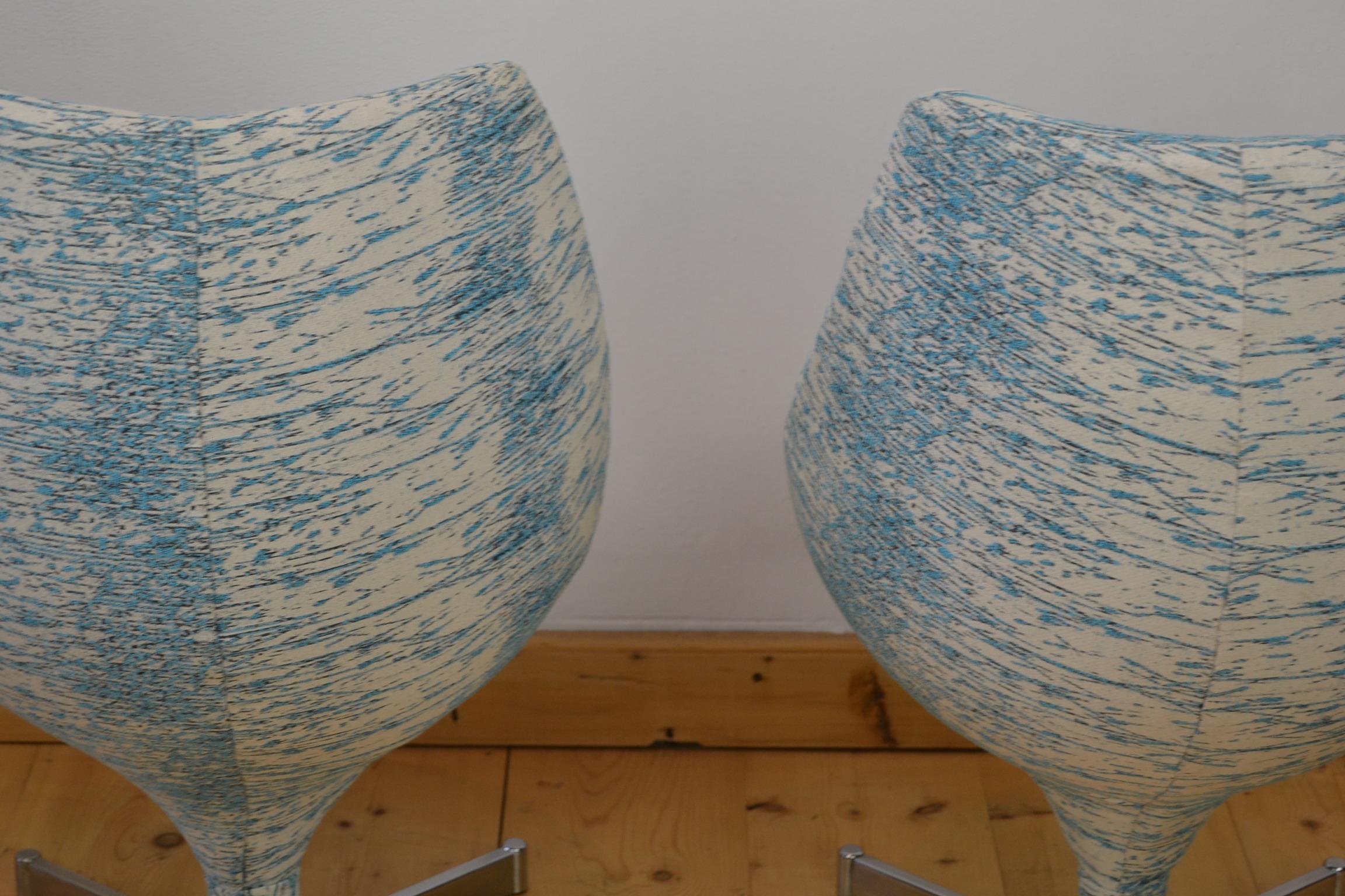 Pair of Blue Polaris Meurop Swivel Chairs by Pierre Guariche, 1960s, Belgium 2