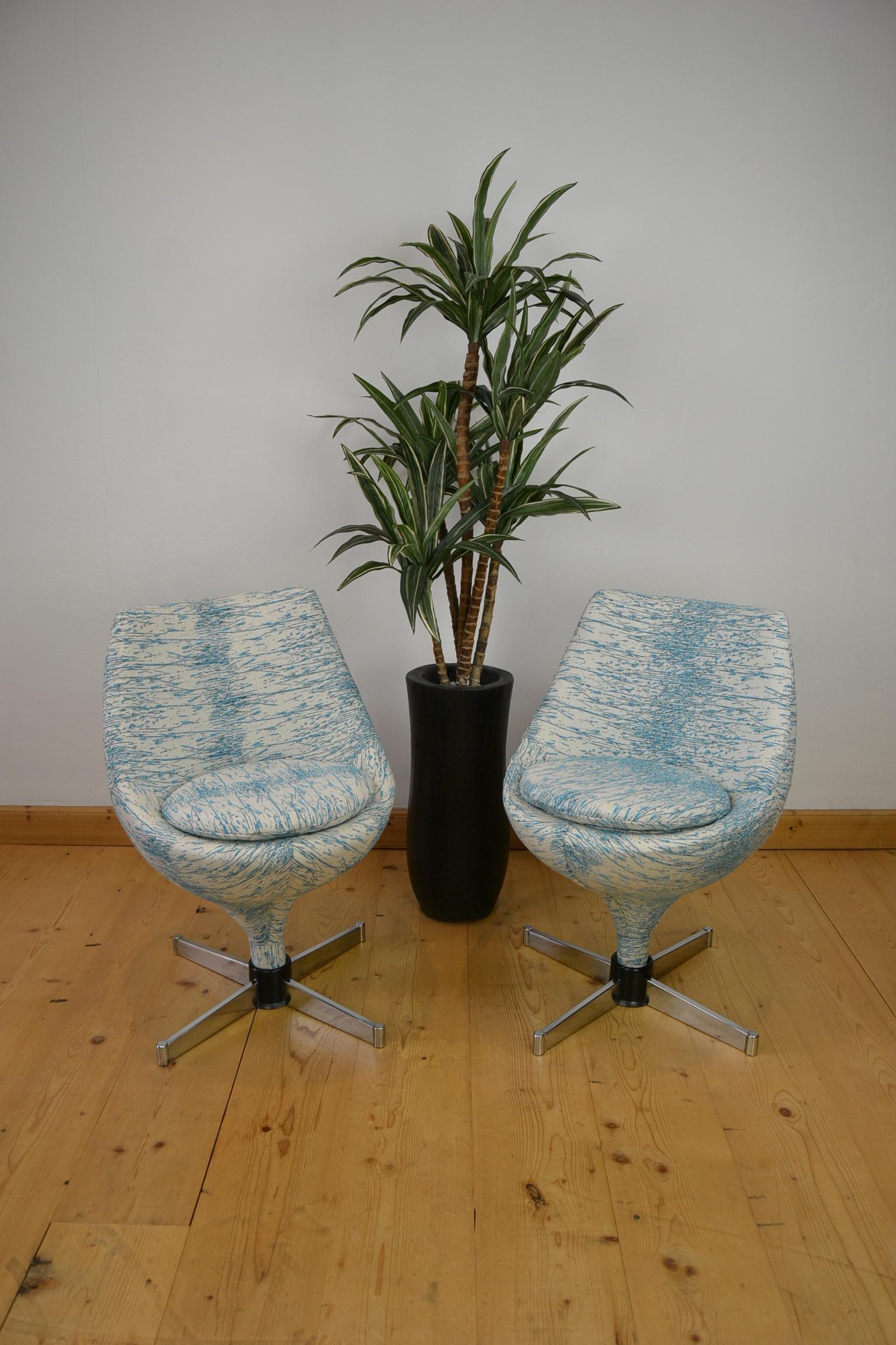 Pair of Blue Polaris Meurop Swivel Chairs by Pierre Guariche, 1960s, Belgium 11