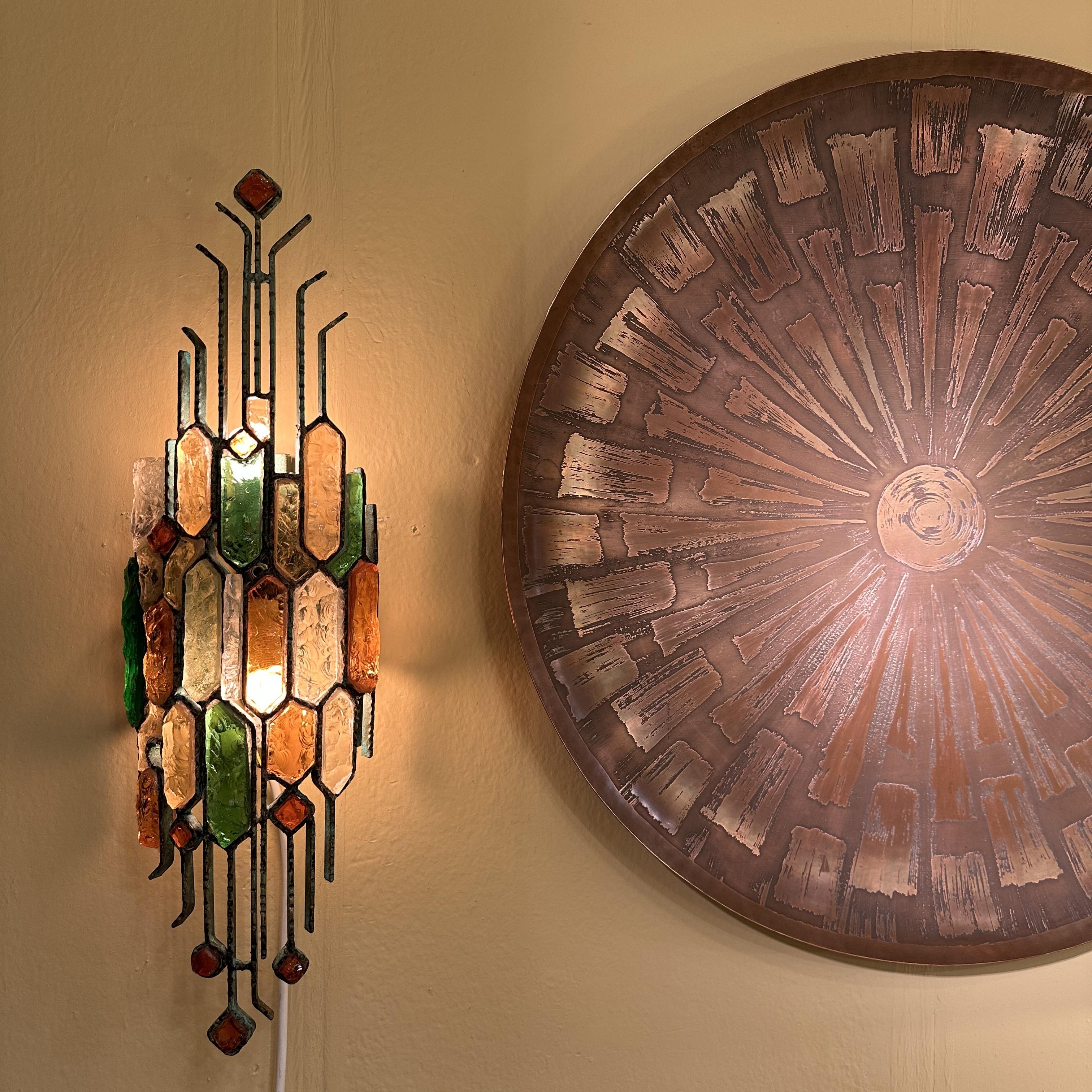 Pair of Poliarte Wall Lights by Albano Poli in Multi Colour Murano Glass 2