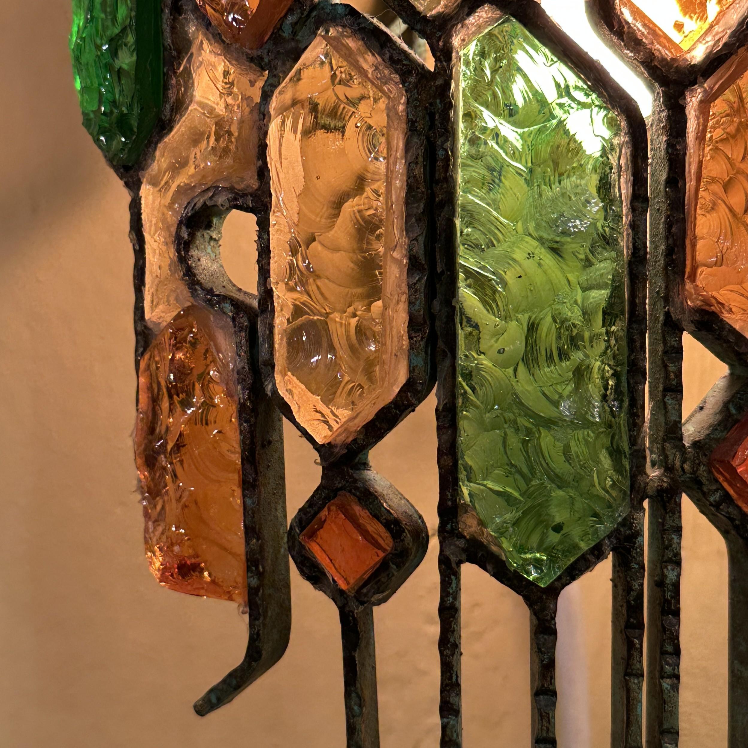 Pair of Poliarte Wall Lights by Albano Poli in Multi Colour Murano Glass In Excellent Condition In London, GB