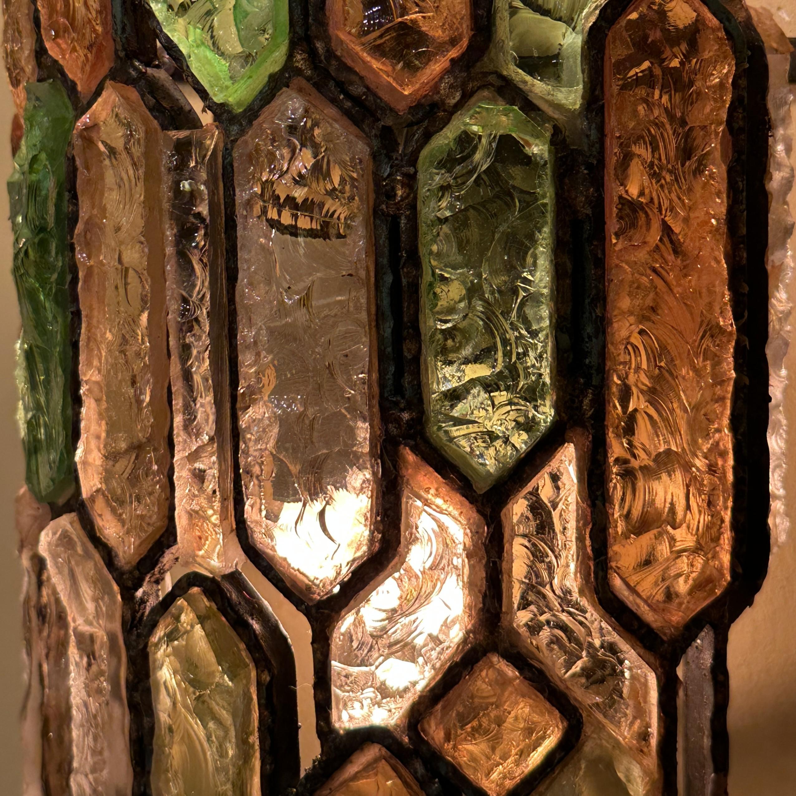 Pair of Poliarte Wall Lights by Albano Poli in Multi Colour Murano Glass 1