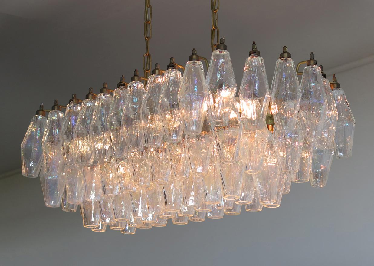 Pair of Poliedri Chandeliers Carlo Scarpa Style, Murano In Excellent Condition In Budapest, HU