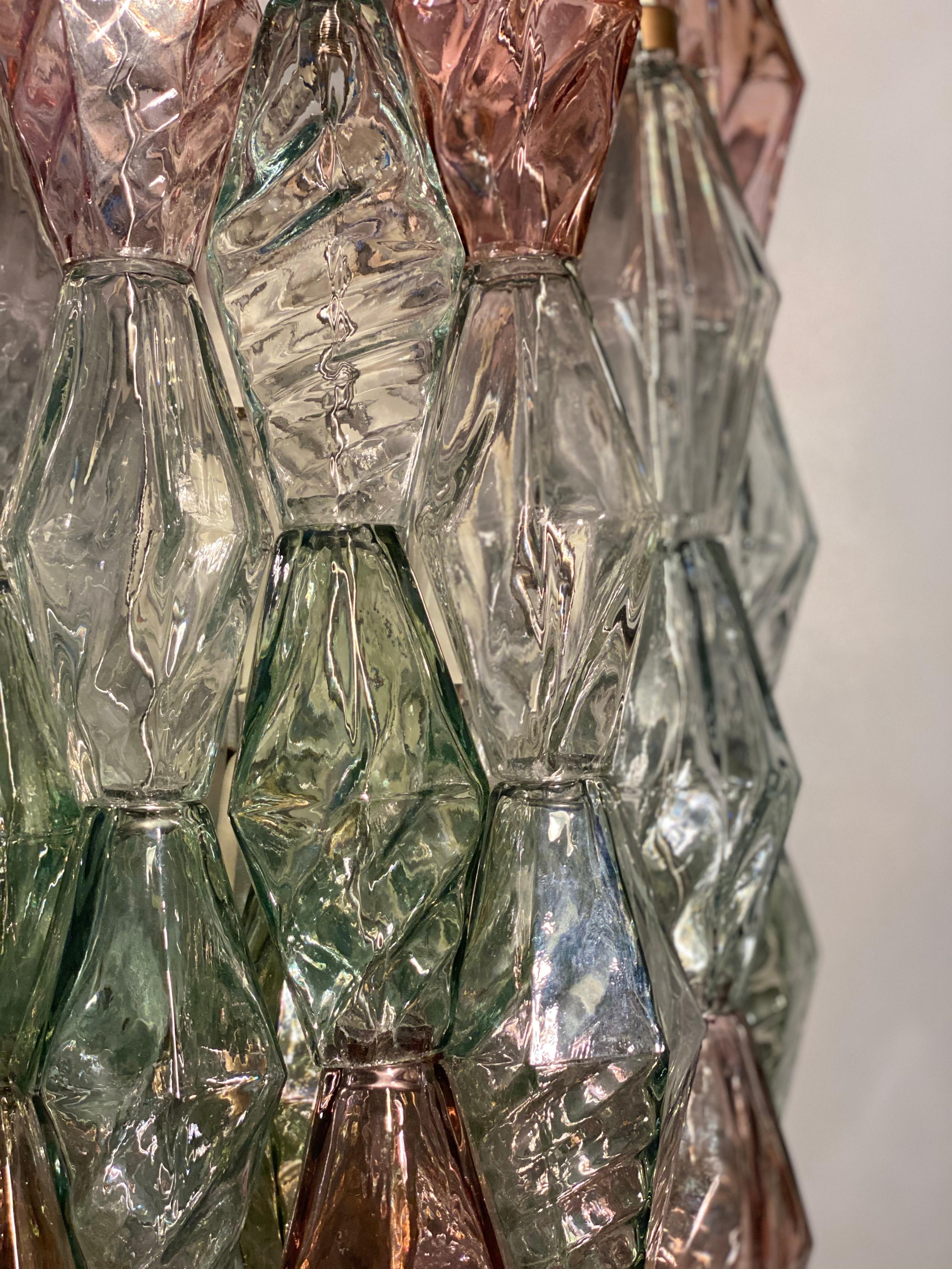 Italiano Coppia di lampade da parete Poliedri Carlo Scarpa Venini Variation, 1980' in vendita