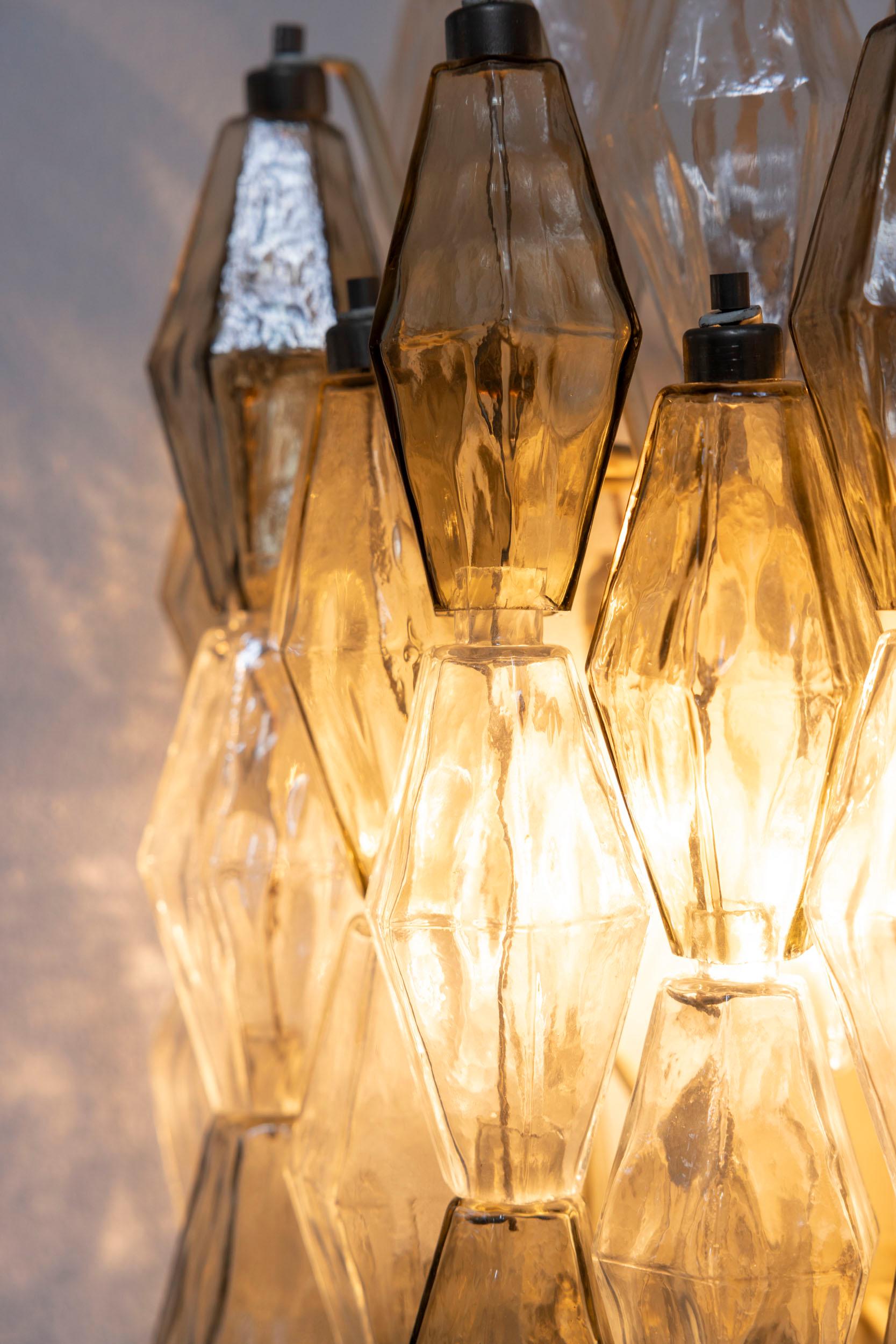 Murano Glass Pair of poliedri wall lights attributed to Carlo Scarpa for Venini For Sale