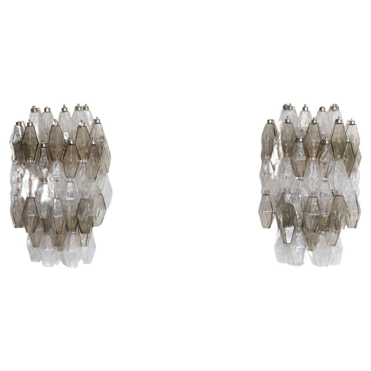 Paire d'appliques poliedri attribuées à Carlo Scarpa pour Venini