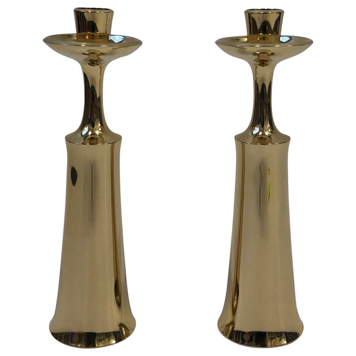 Pair of Polish Brass Candlesticks by Jens Quistgaard for Dansk