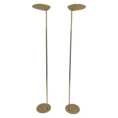Polish Brass Torchiere Floor Lamps, Vintage Brass Torchiere Floor Lamp