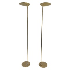 Pair Of Polish Brass Torchiere Floor Lamps At 1stdibs Polish Brass Torchiere Floor Lamps, Vintage Brass Torchiere Floor Lamp