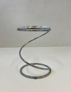 Tavolino in cromo e lucite di Leon Rosen per Pace