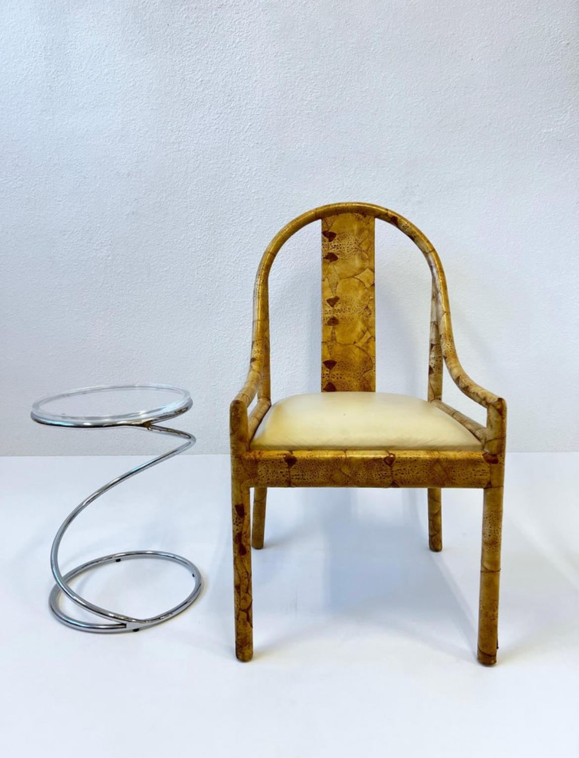 Polish Chrome and Lucite Spring Side Table by Leon Rosen for Pace In Good Condition In Palm Springs, CA